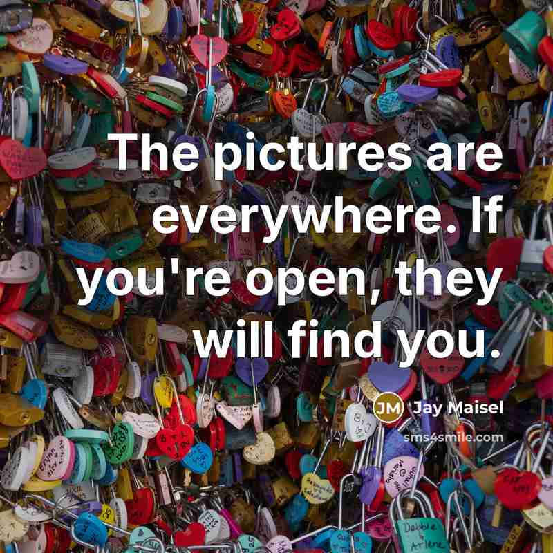 “The pictures are everywhere. If you're open, they will find…” quote by Jay Maisel