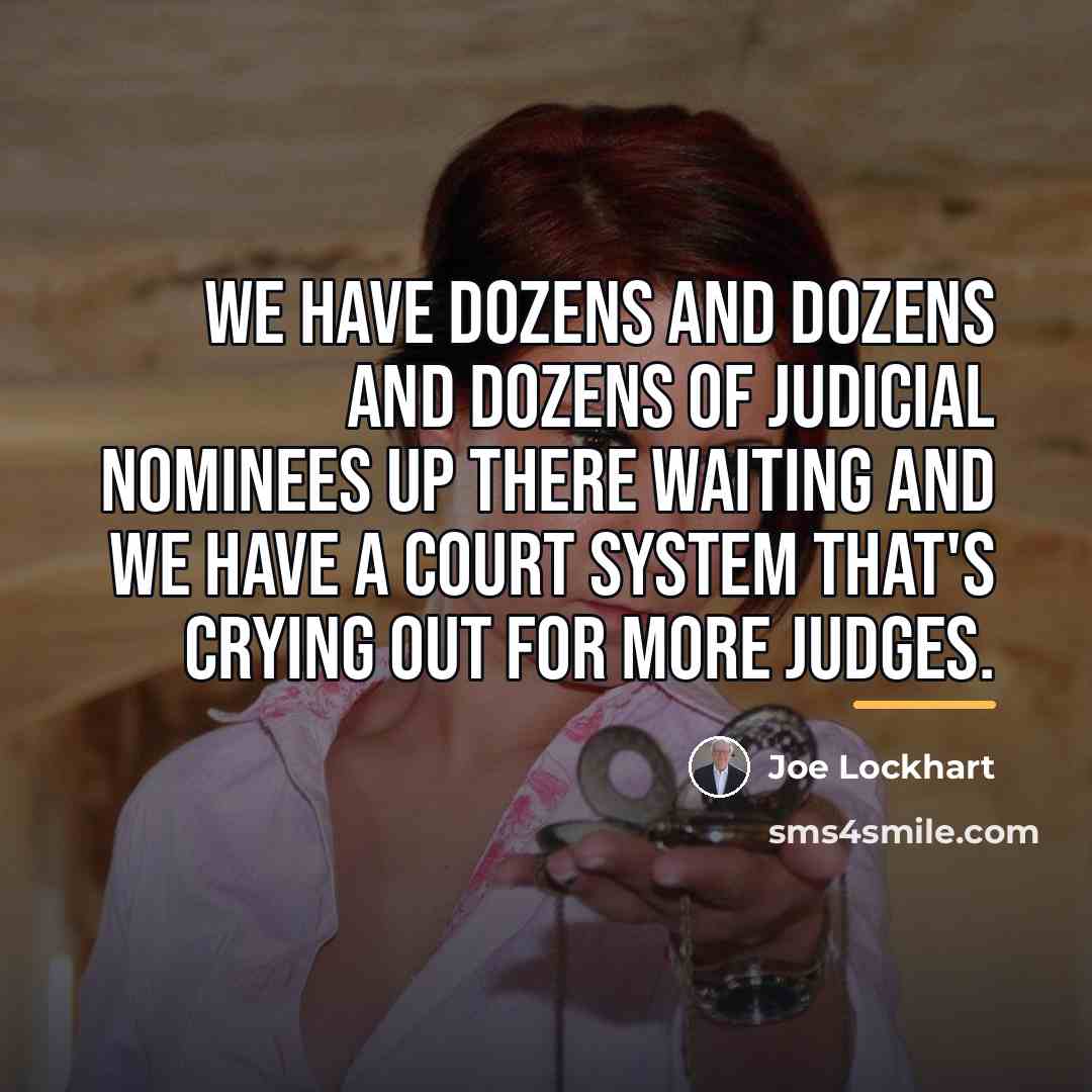 “We have dozens and dozens and dozens of judicial nominees…” quote by Joe Lockhart