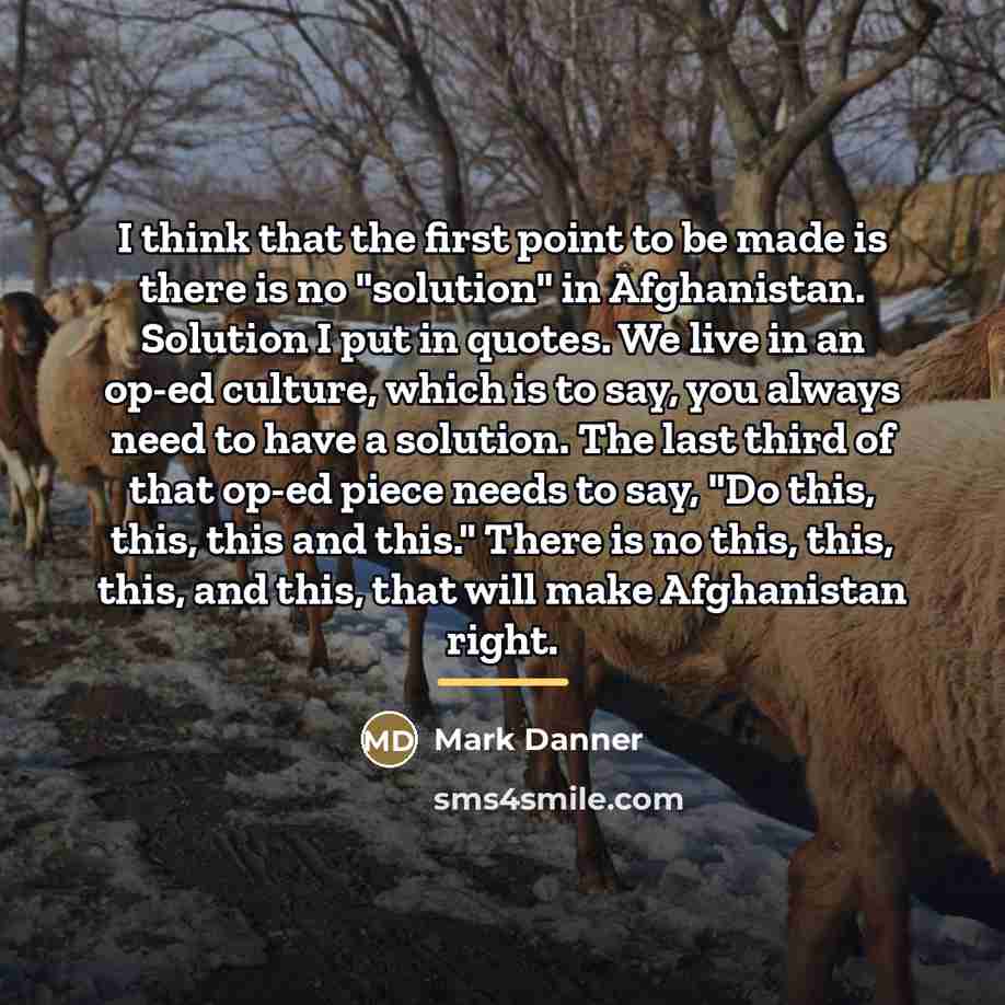 “I think that the first point to be made is…” quote by Mark Danner