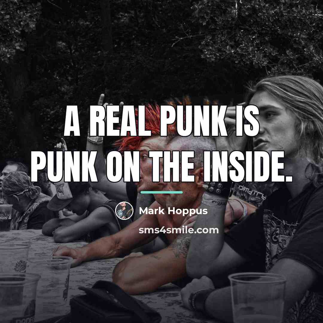 “A real punk is punk on the inside.…” quote by Mark Hoppus