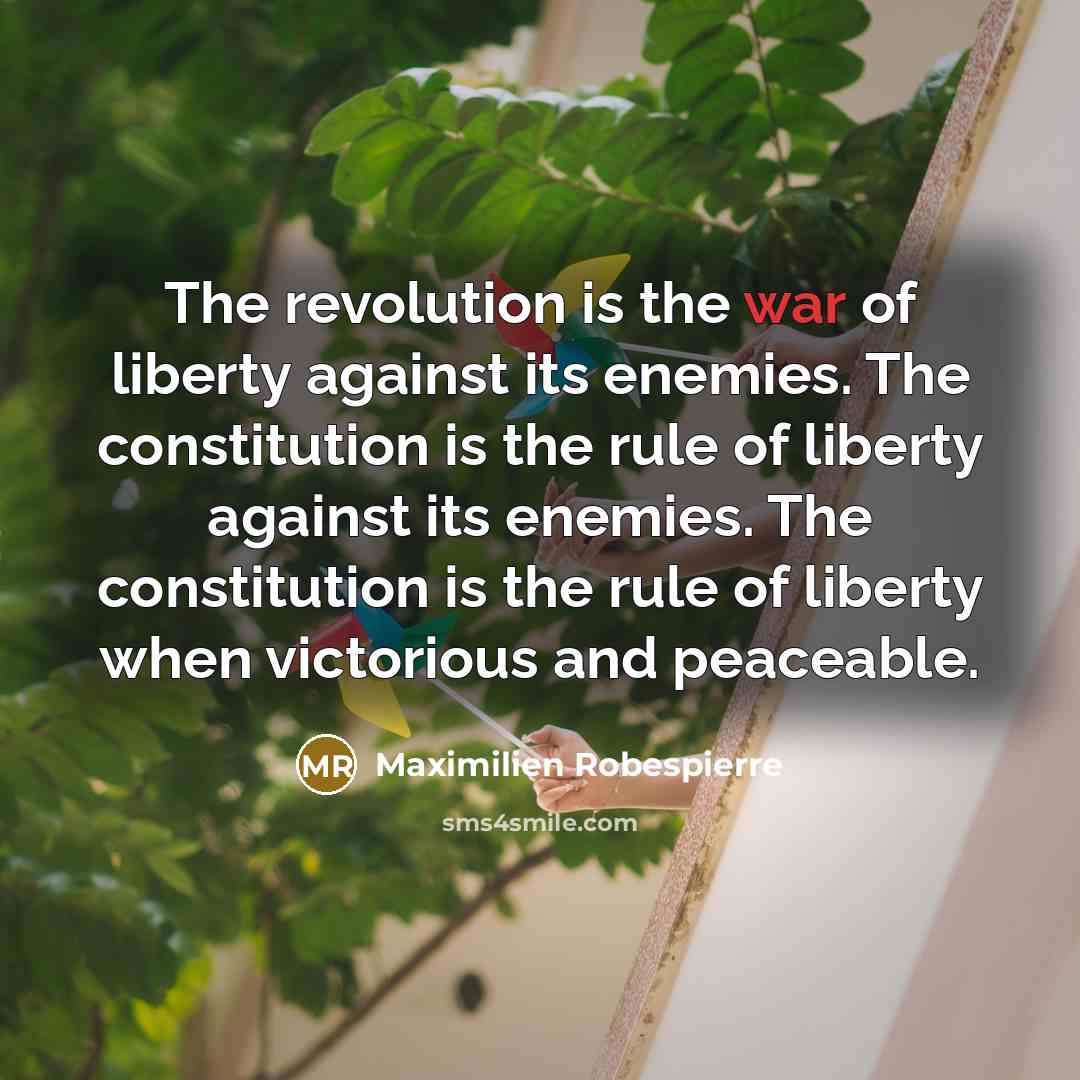 “The revolution is the war of liberty against its enemies.…” quote by Maximilien Robespierre