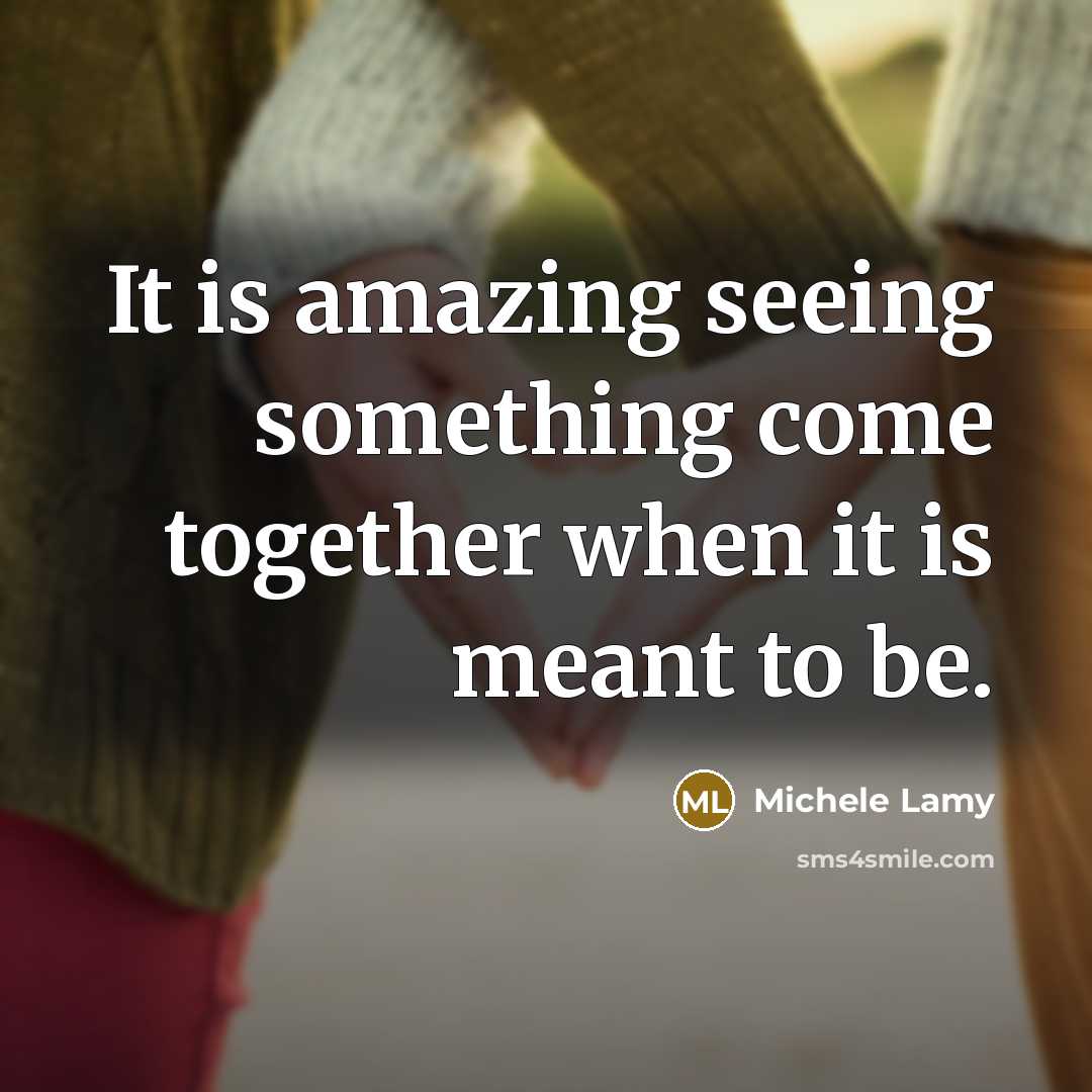 “It is amazing seeing something come together when it is…” quote by Michele Lamy