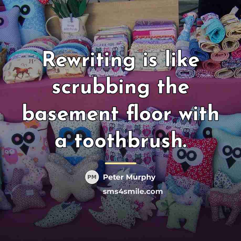 “Rewriting is like scrubbing the basement floor with a toothbrush.…” quote by Peter Murphy