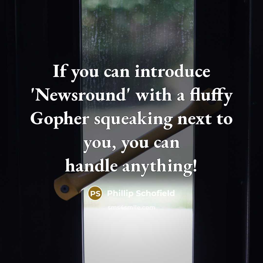 “If you can introduce 'Newsround' with a fluffy Gopher squeaking…” quote by Phillip Schofield