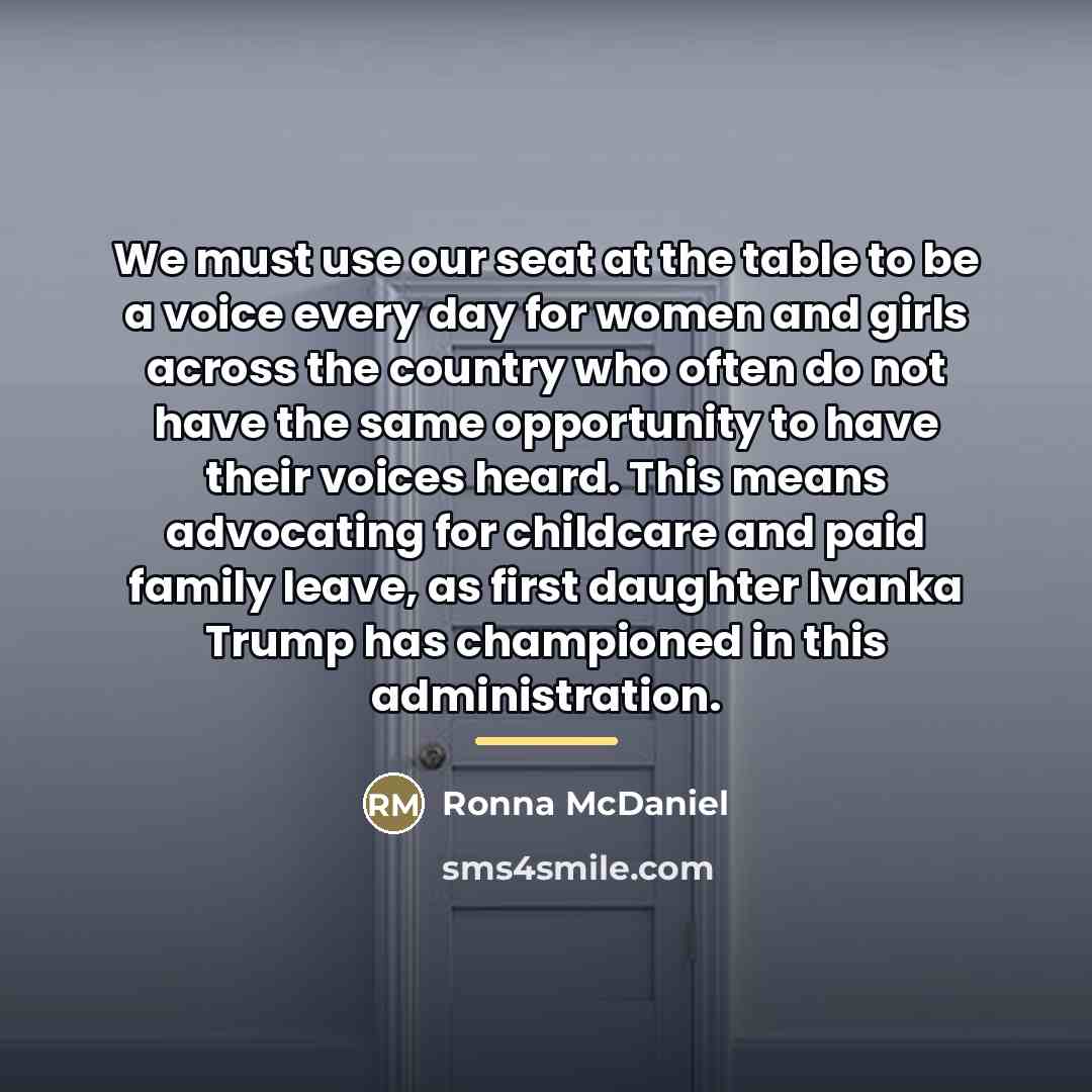“We must use our seat at the table to be…” quote by Ronna McDaniel