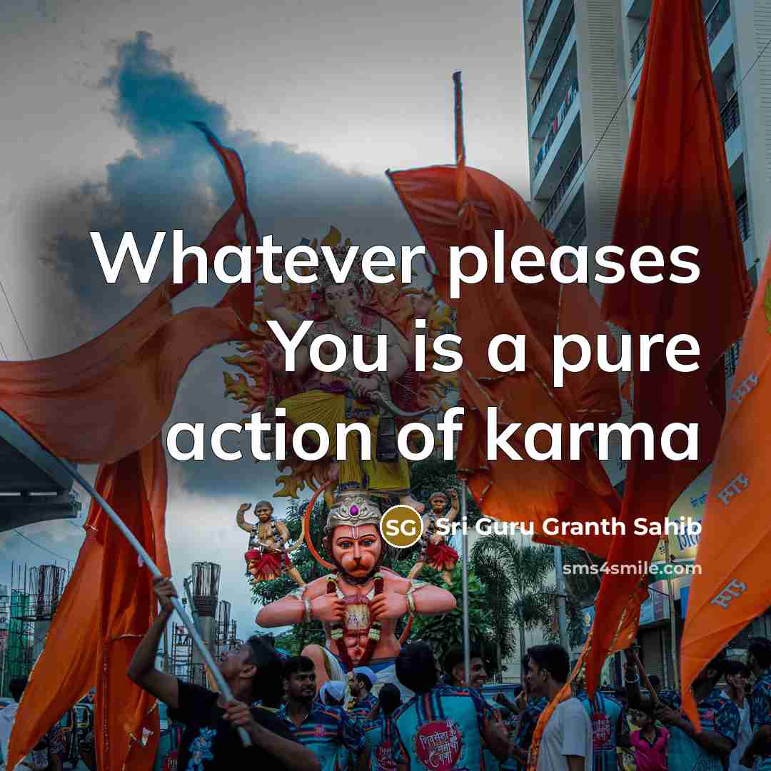 “Whatever pleases You is a pure action of karma…” quote by Sri Guru Granth Sahib