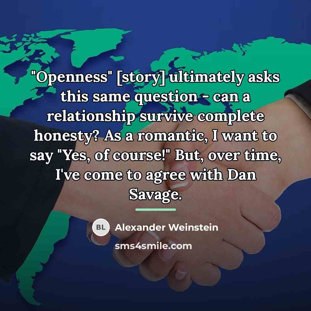“"Openness" [story] ultimately asks this same question - can a…” quote by Alexander Weinstein