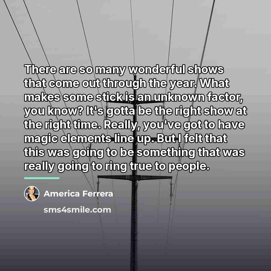 “There are so many wonderful shows that come out through…” quote by America Ferrera