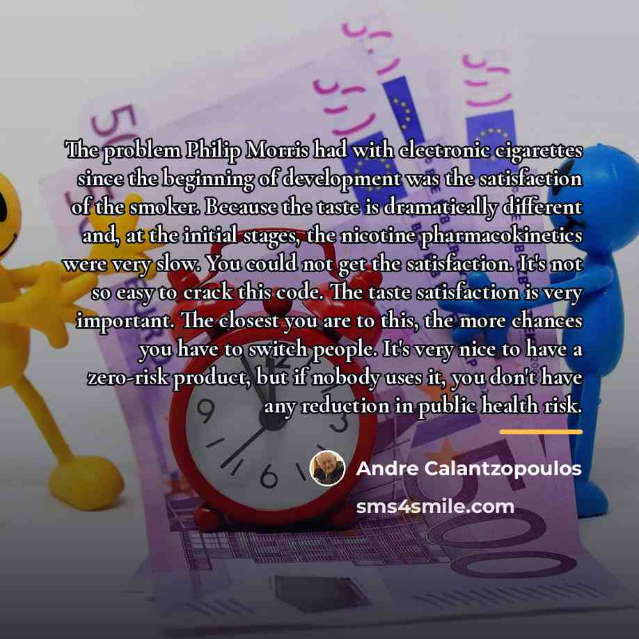 “The problem Philip Morris had with electronic cigarettes since the…” quote by Andre Calantzopoulos