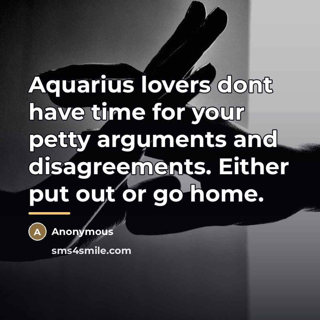 “Aquarius lovers dont have time for your petty arguments and…” quote by Anonymous