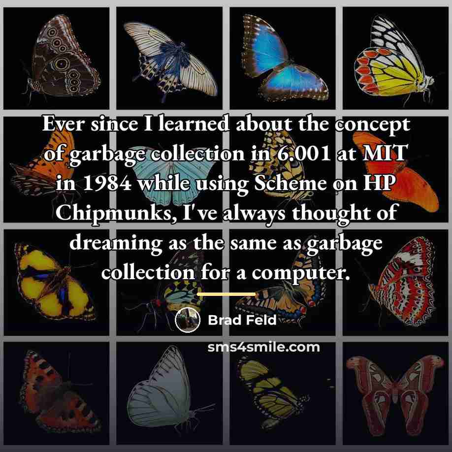 “Ever since I learned about the concept of garbage collection…” quote by Brad Feld