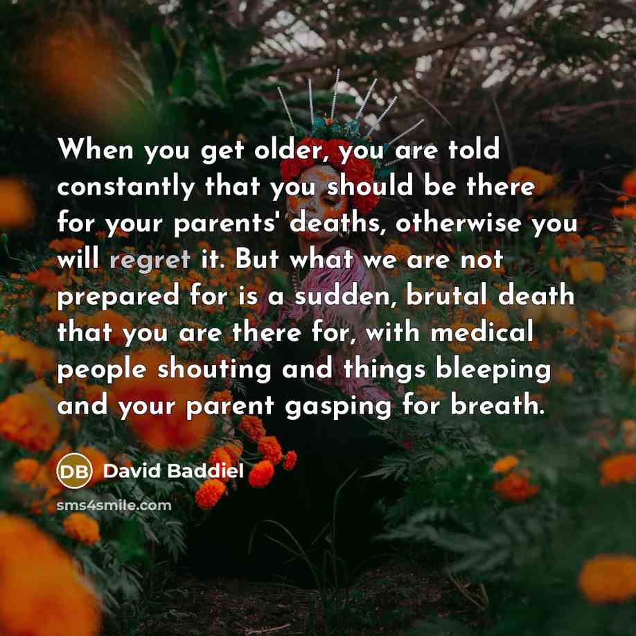 “When you get older, you are told constantly that you…” quote by David Baddiel