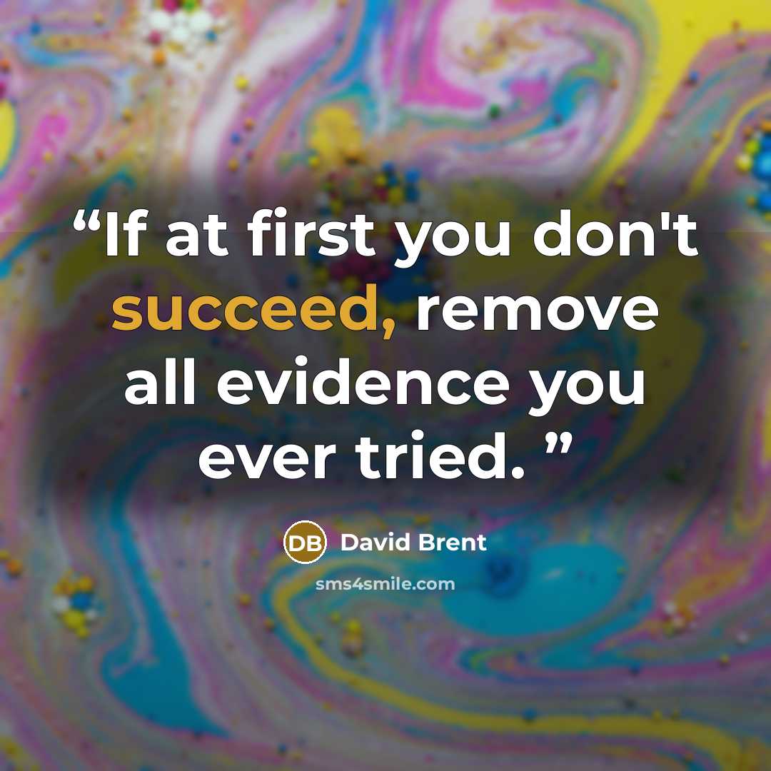 “If at first you don't succeed, remove all evidence you ever tried.” quote by David Brent