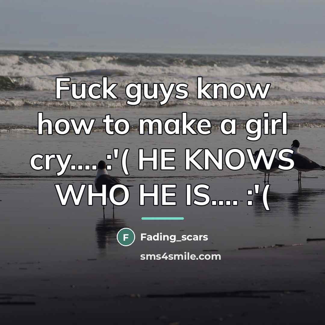 “Fuck guys know how to make a girl cry.... :'(…” quote by Fading_scars