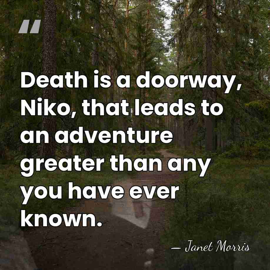 Death is a doorway, Niko, that leads to an adventure greater than&hellip; - Janet Morris