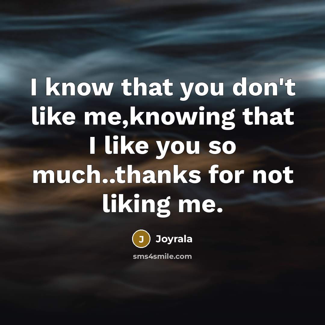 “I know that you don't like me,knowing that I like…” quote by Joyrala