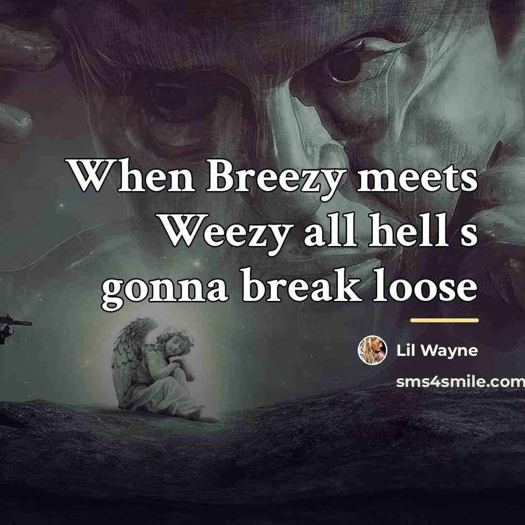 “When Breezy meets Weezy all hell s gonna break loose…” quote by Lil Wayne