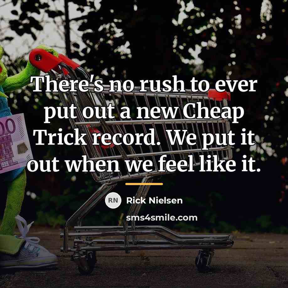 “There's no rush to ever put out a new Cheap…” quote by Rick Nielsen