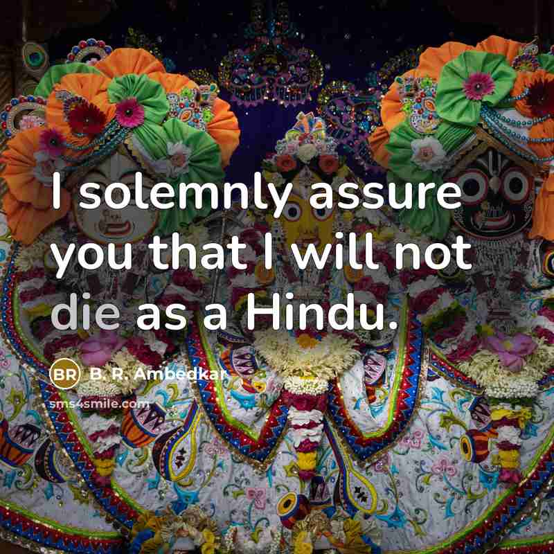 “I solemnly assure you that I will not die as…” quote by B. R. Ambedkar