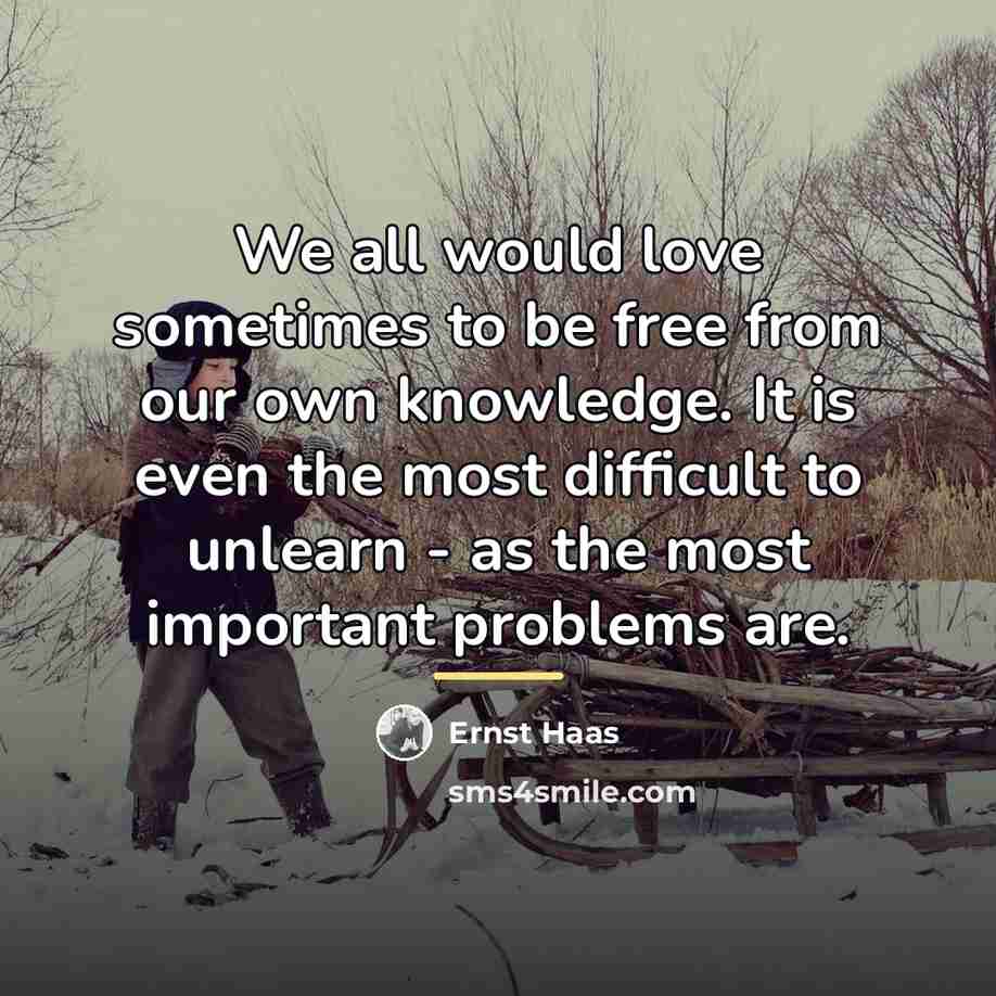 “We all would love sometimes to be free from our…” quote by Ernst Haas