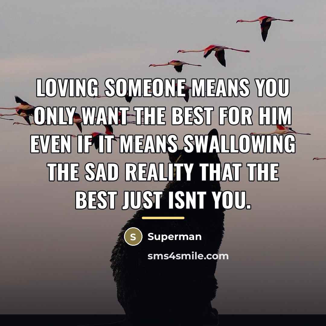 “Loving someone means you only want the best for him…” quote by Superman