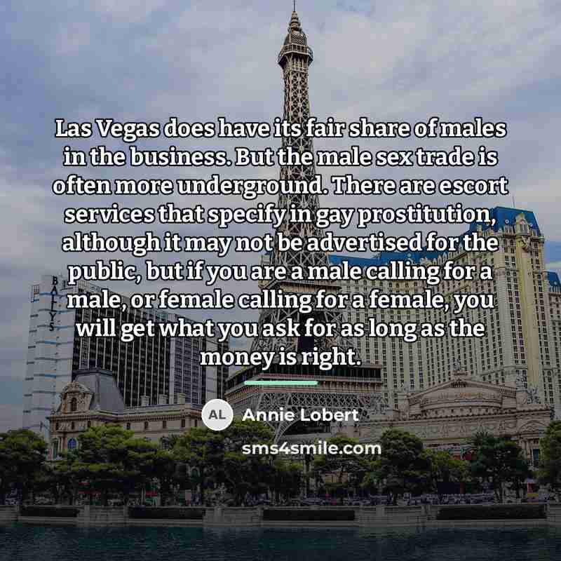 “Las Vegas does have its fair share of males in…” quote by Annie Lobert