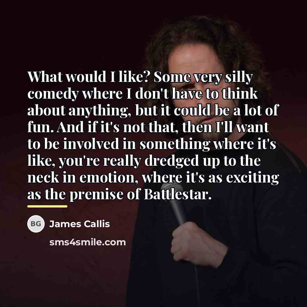“What would I like? Some very silly comedy where I…” quote by James Callis