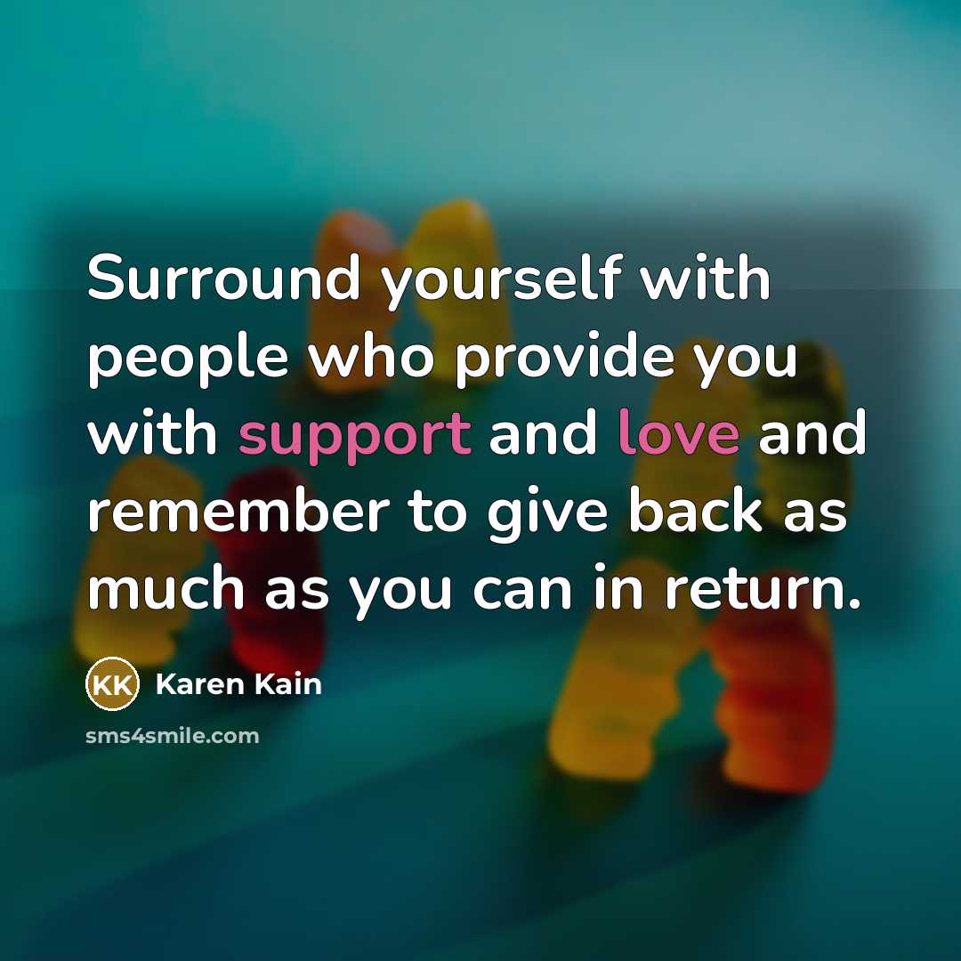 “Surround yourself with people who provide you with support and…” quote by Karen Kain