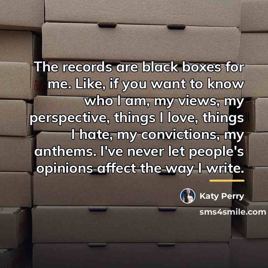“The records are black boxes for me. Like, if you…” quote by Katy Perry