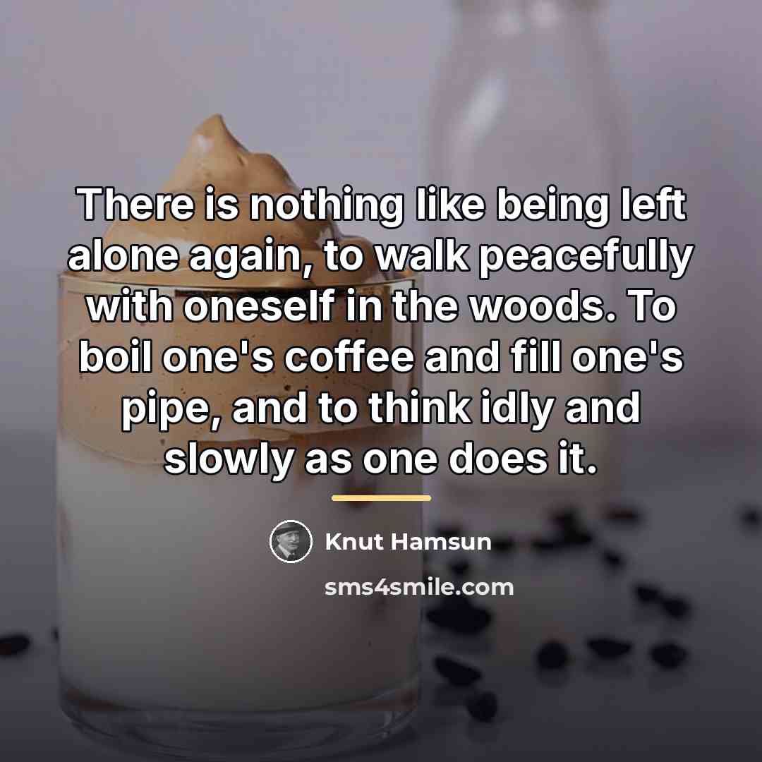 “There is nothing like being left alone again, to walk…” quote by Knut Hamsun
