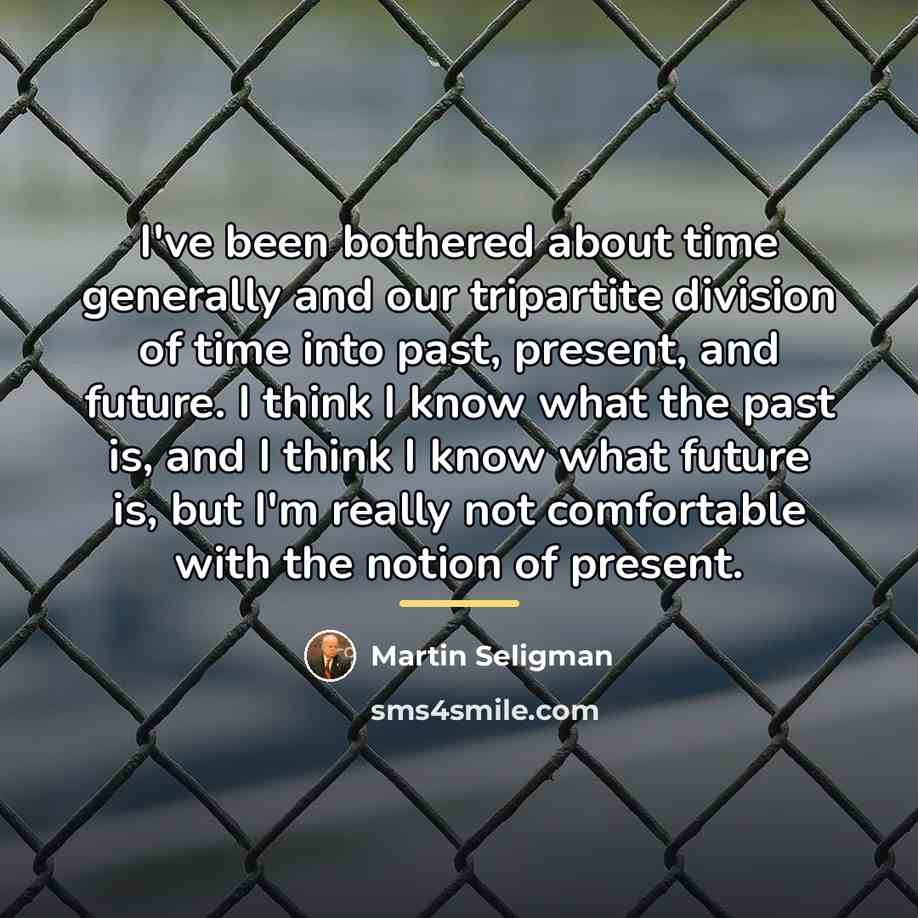 “I've been bothered about time generally and our tripartite division…” quote by Martin Seligman