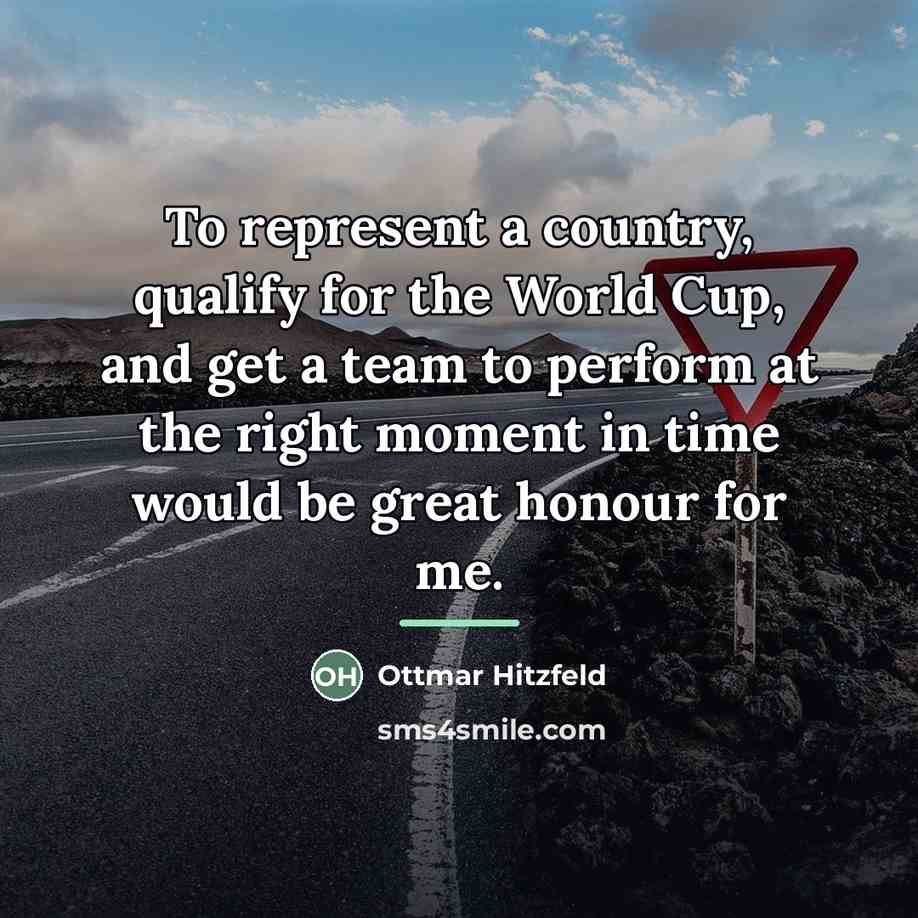 “To represent a country, qualify for the World Cup, and…” quote by Ottmar Hitzfeld