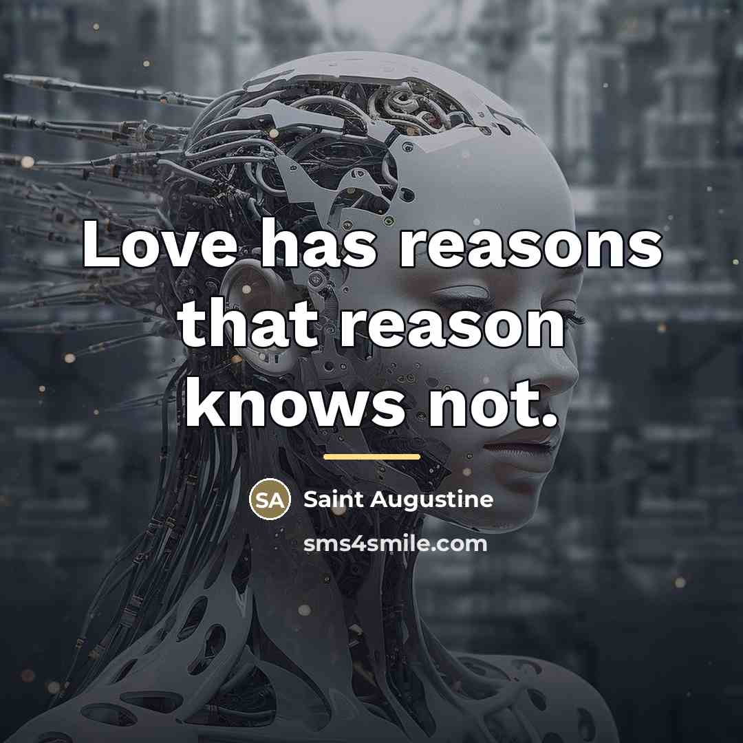 “Love has reasons that reason knows not.…” quote by Saint Augustine