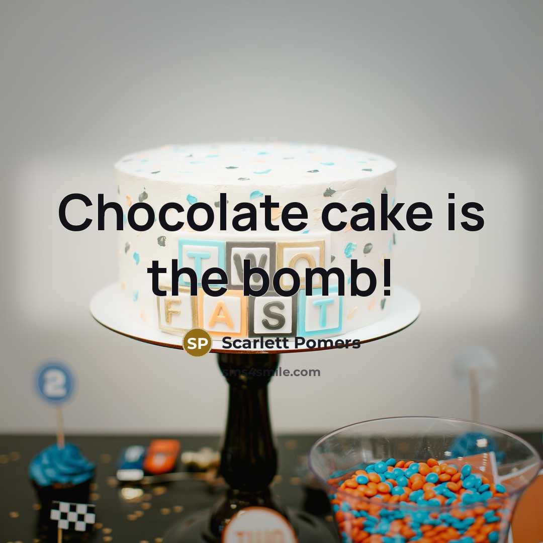 “Chocolate cake is the bomb!…” quote by Scarlett Pomers
