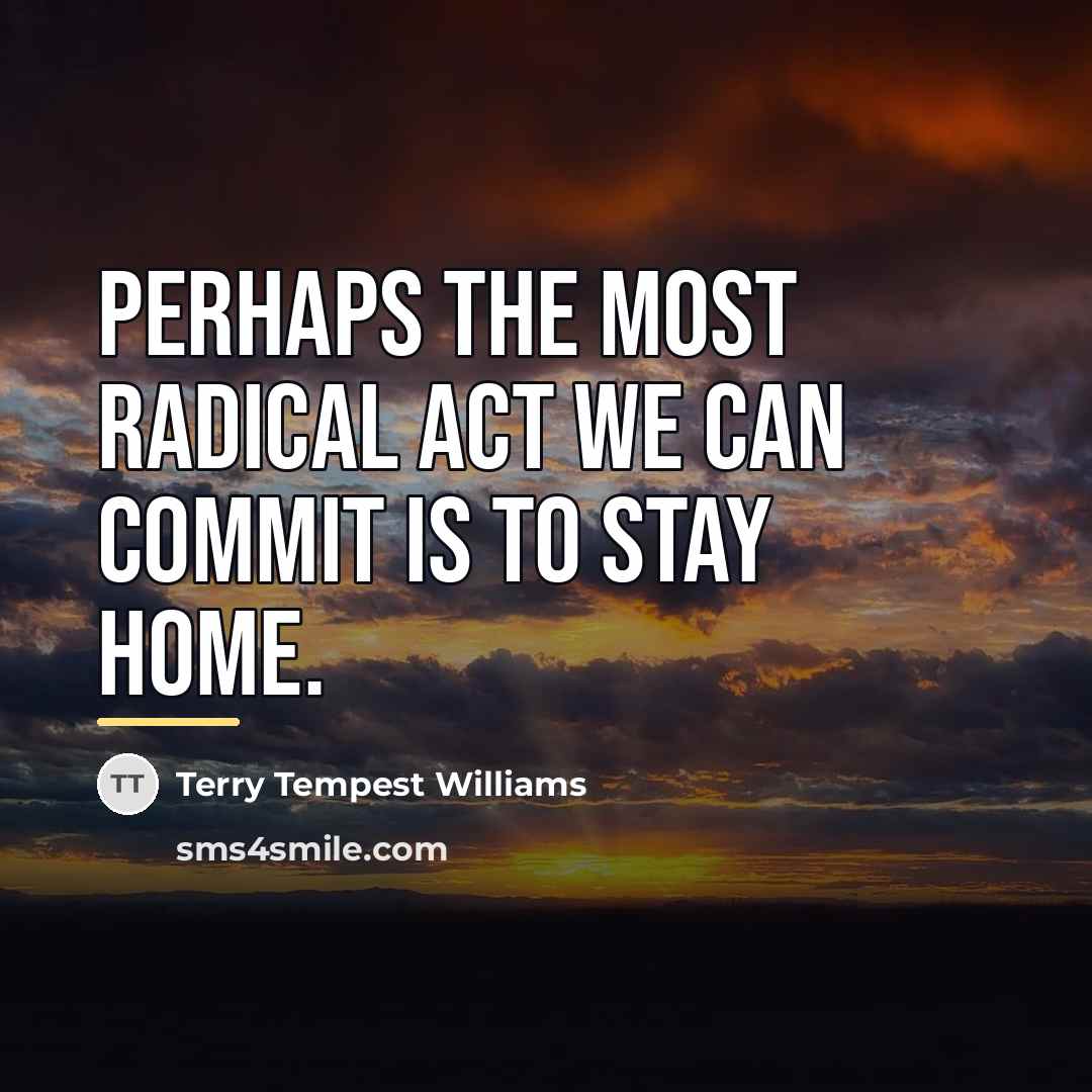 “Perhaps the most radical act we can commit is to…” quote by Terry Tempest Williams