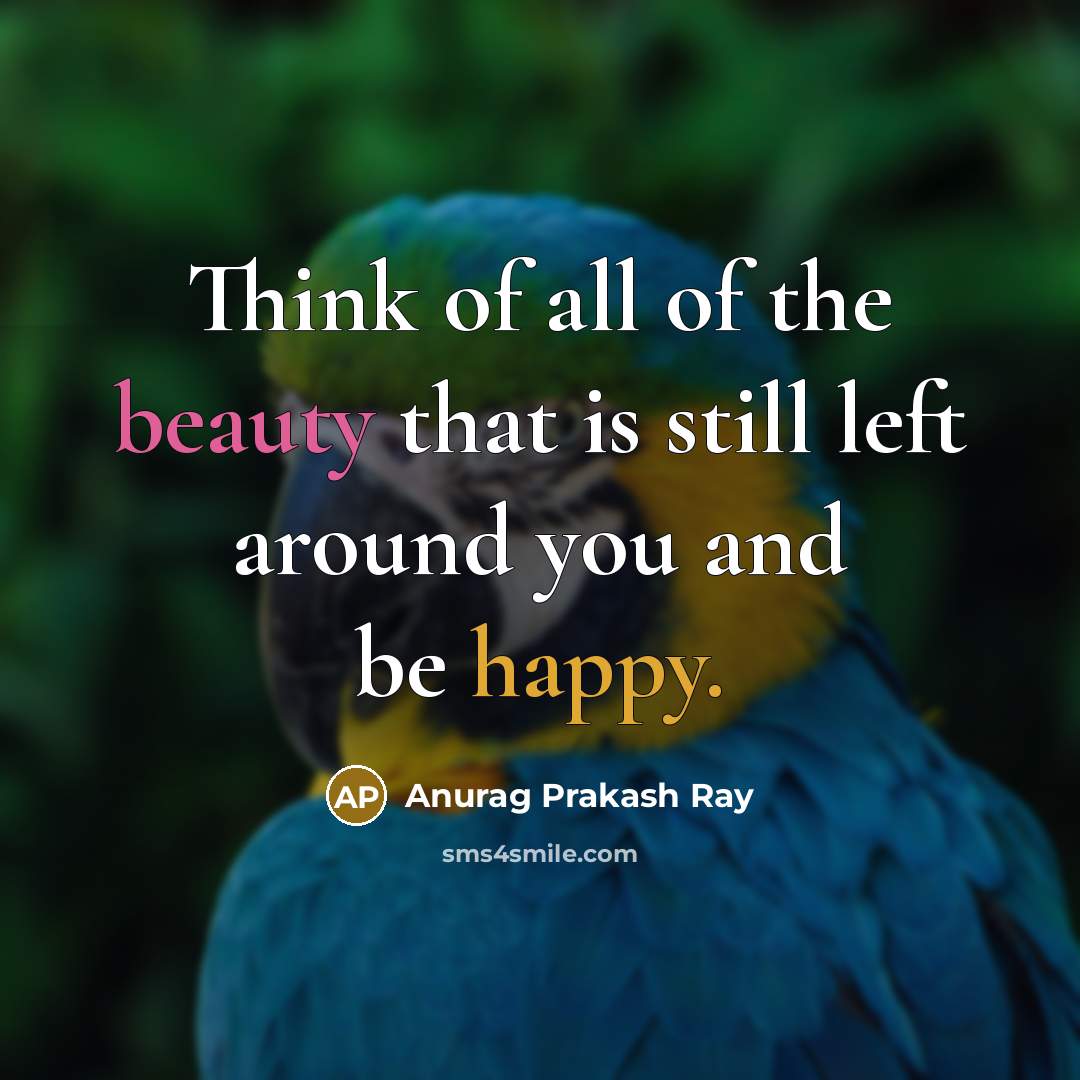 “Think of all of the beauty that is still left…” quote by Anurag Prakash Ray