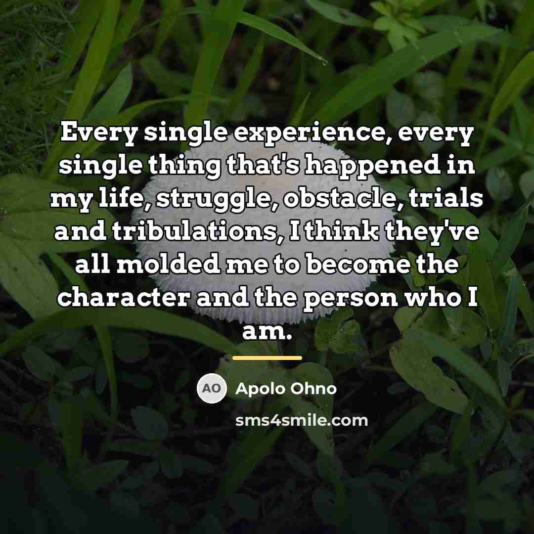 “Every single experience, every single thing that's happened in my…” quote by Apolo Ohno