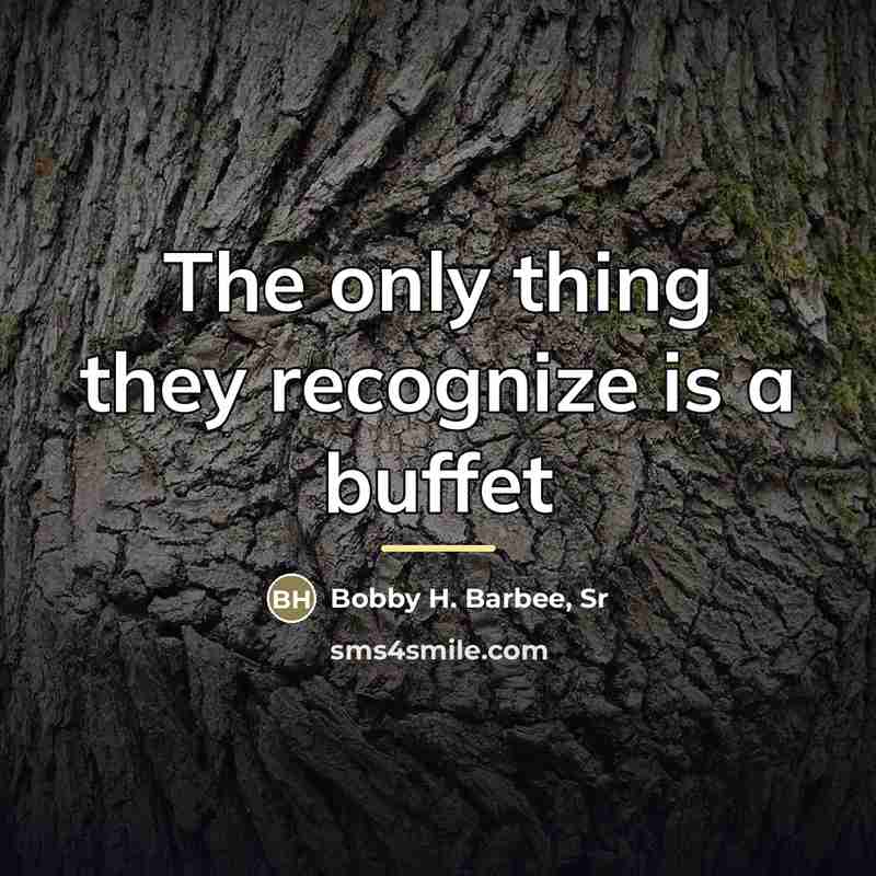 “The only thing they recognize is a buffet…” quote by Bobby H. Barbee, Sr