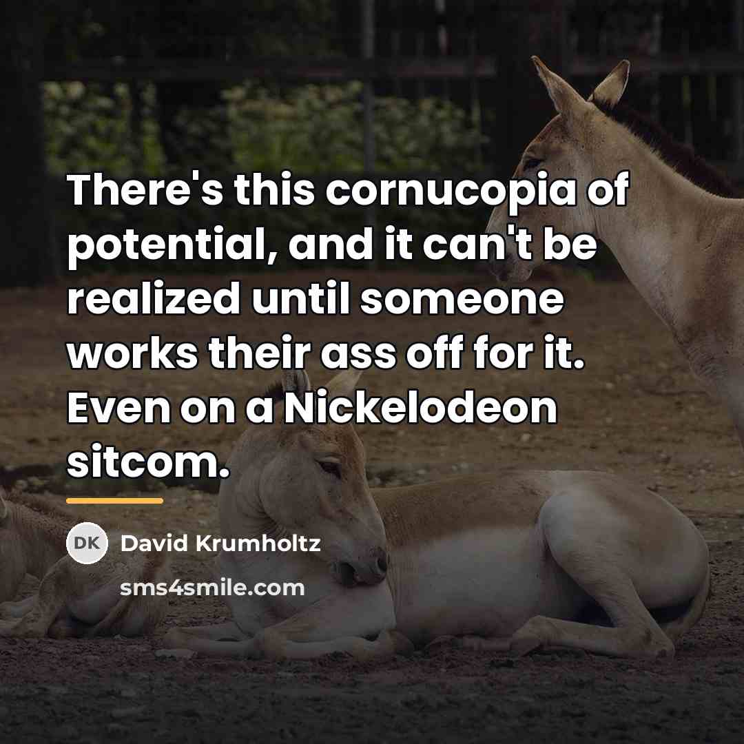“There's this cornucopia of potential, and it can't be realized…” quote by David Krumholtz
