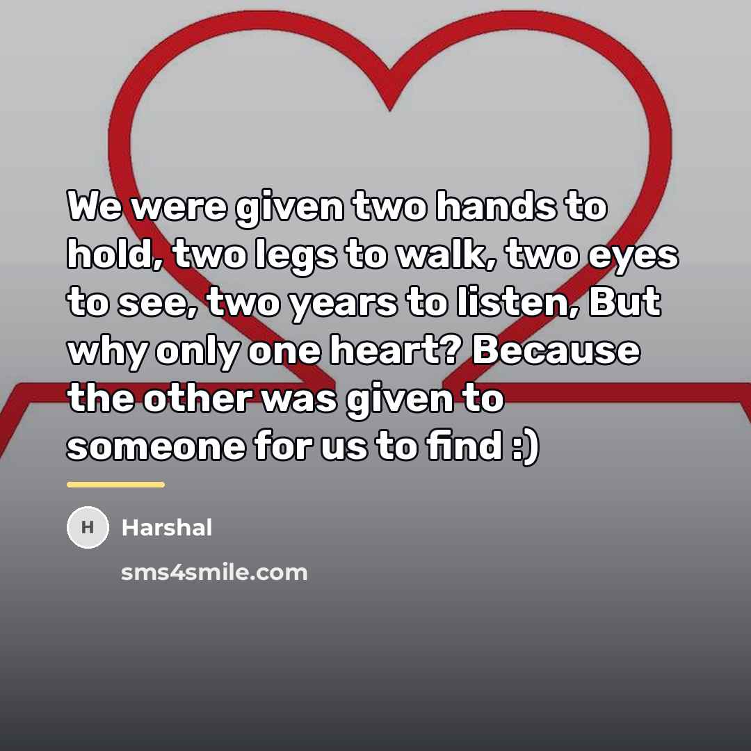 “We were given two hands to hold, two legs to…” quote by Harshal