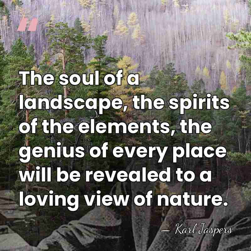 The soul of a landscape, the spirits of the elements, the genius&hellip; - Karl Jaspers