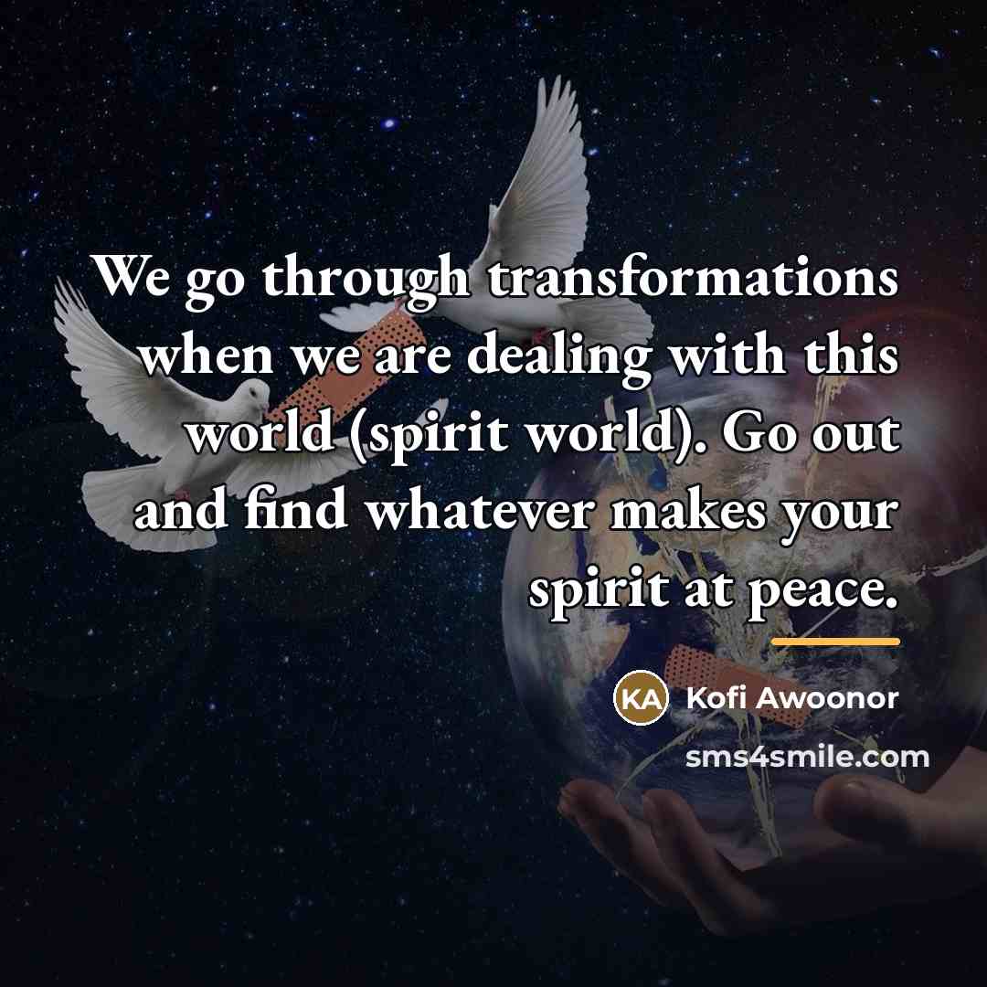“We go through transformations when we are dealing with this…” quote by Kofi Awoonor