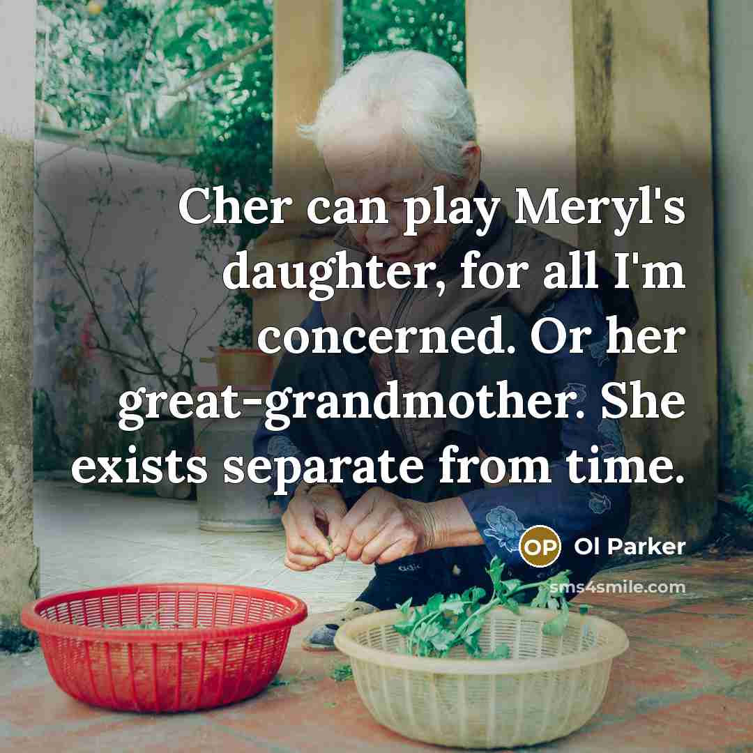 “Cher can play Meryl's daughter, for all I'm concerned. Or…” quote by Ol Parker