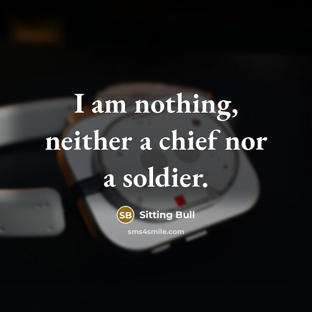 “I am nothing, neither a chief nor a soldier.…” quote by Sitting Bull