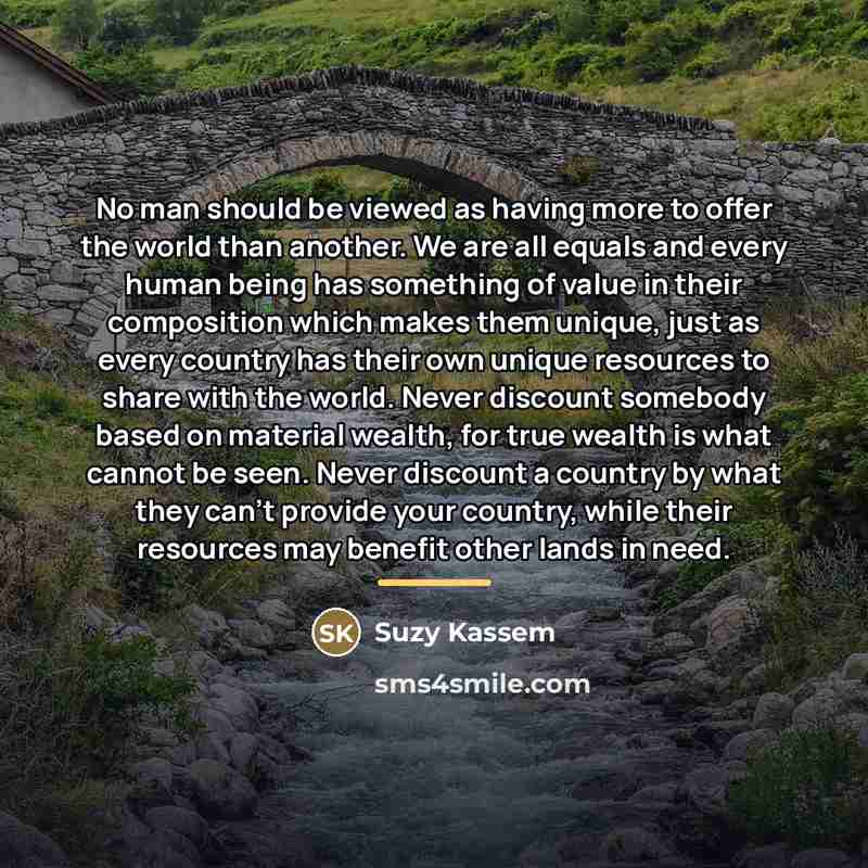 “No man should be viewed as having more to offer…” quote by Suzy Kassem