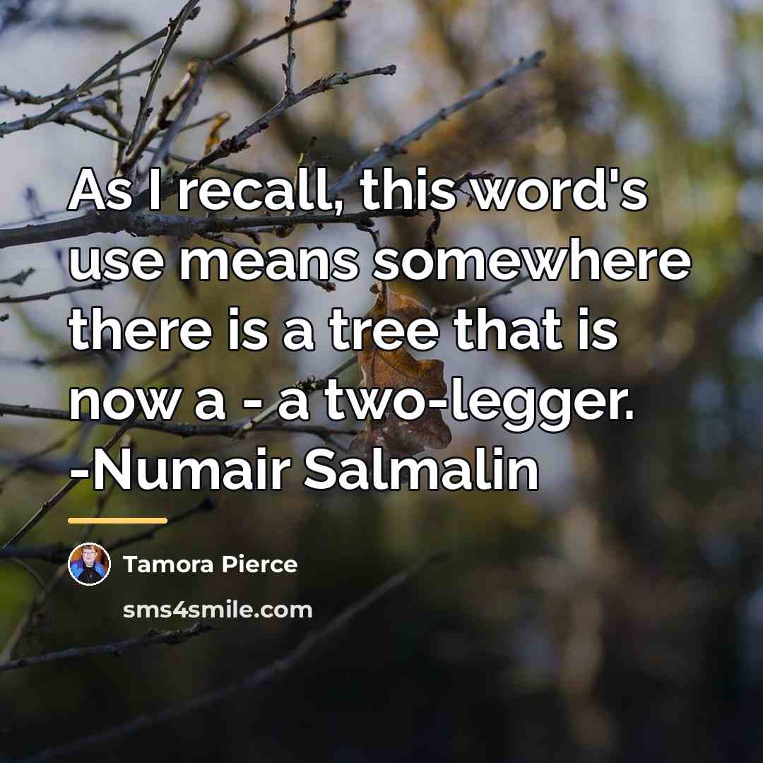 “As I recall, this word's use means somewhere there is…” quote by Tamora Pierce