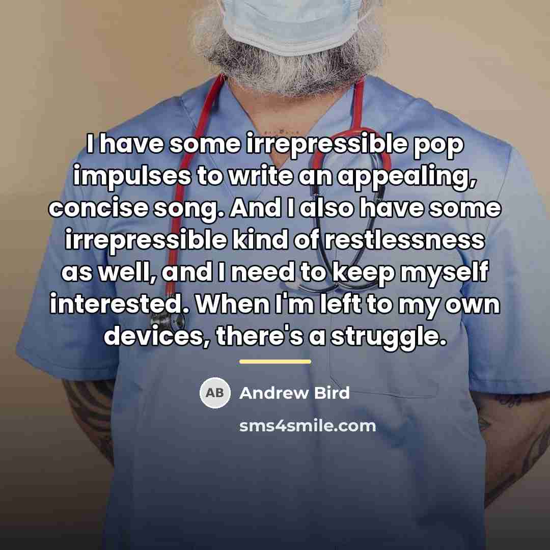 “I have some irrepressible pop impulses to write an appealing,…” quote by Andrew Bird