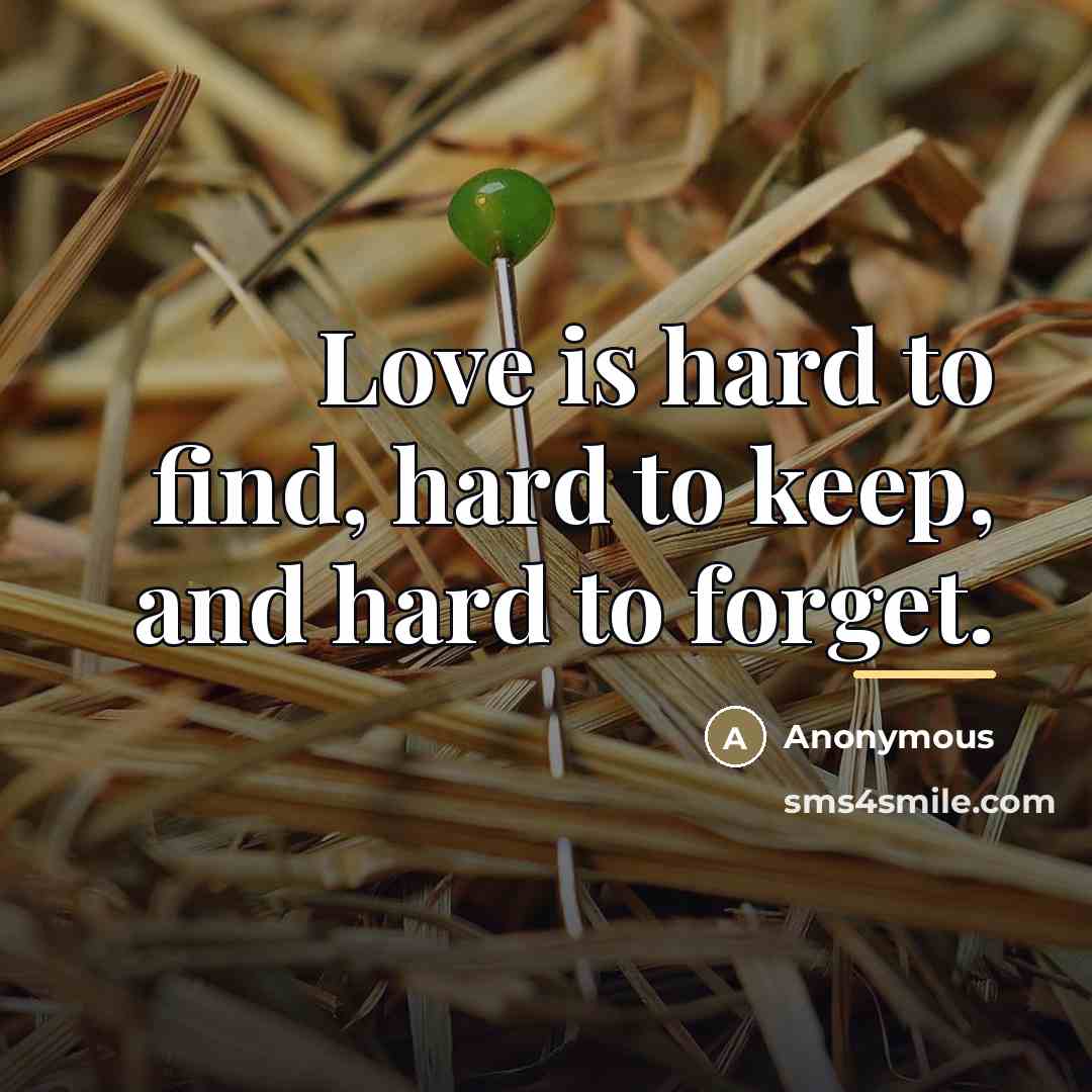 “Love is hard to find, hard to keep, and hard…” quote by Anonymous
