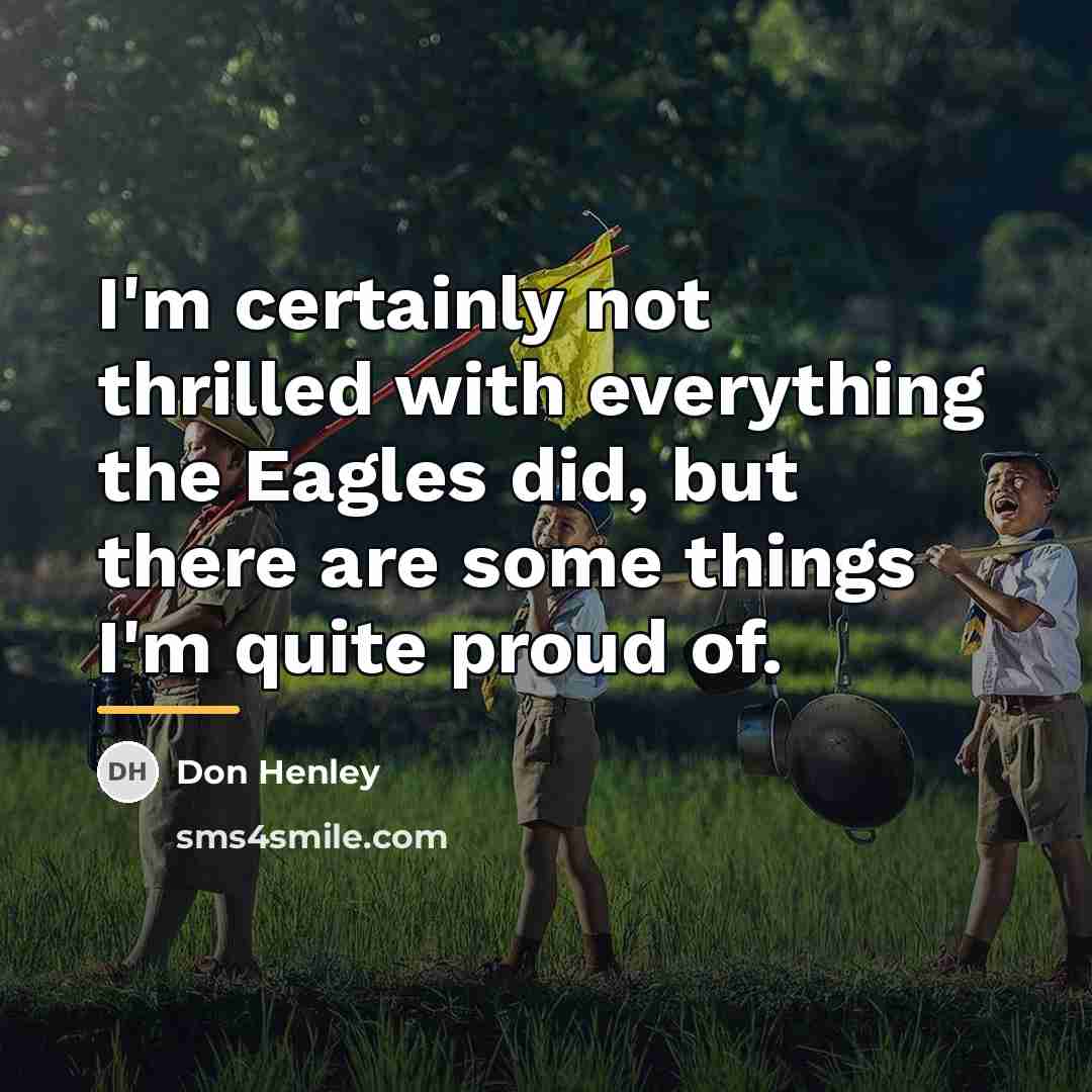 “I'm certainly not thrilled with everything the Eagles did, but…” quote by Don Henley