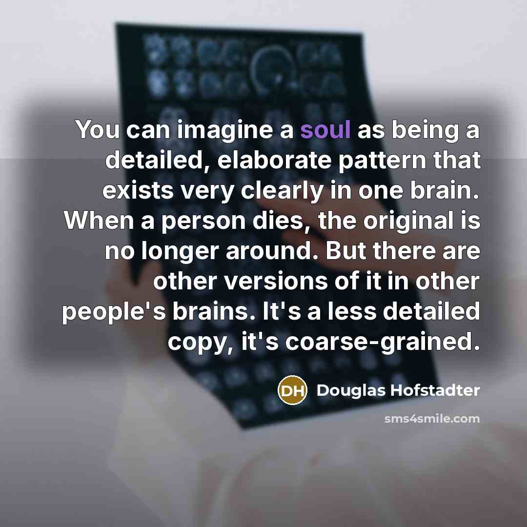 “You can imagine a soul as being a detailed, elaborate…” quote by Douglas Hofstadter